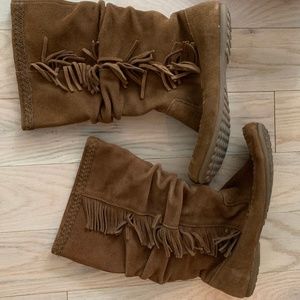 Minnetonka Fringe Mid-thigh Boot